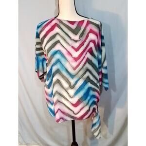 Teddi of California multi color sheer blouse